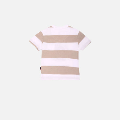 Embroidered Logo Striped T-Shirt