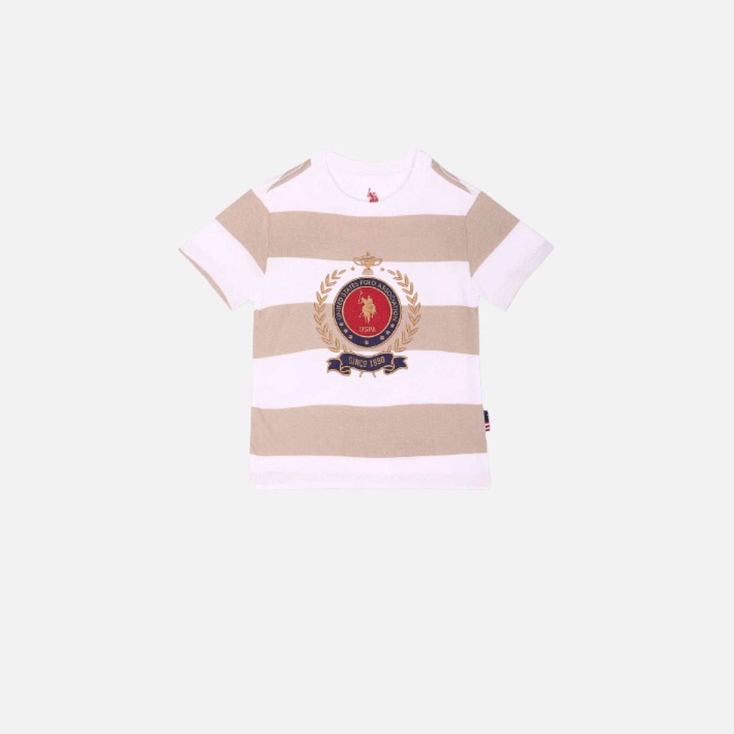 Embroidered Logo Striped T-Shirt