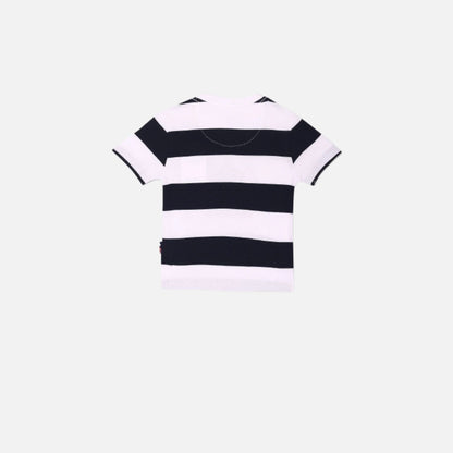 Embroidered Logo Striped T-Shirt