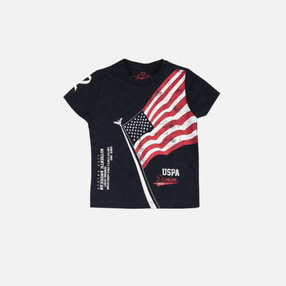 Flag Print Cotton T-Shirt