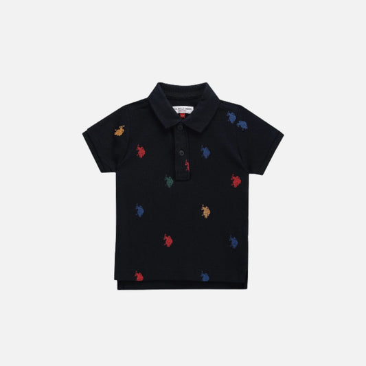 Boys Brand Print Cotton Polo Shirt