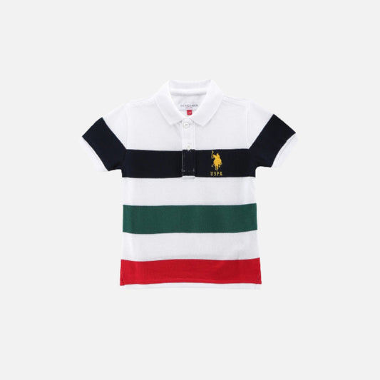 Cotton Horizontal Striped Polo Shirt