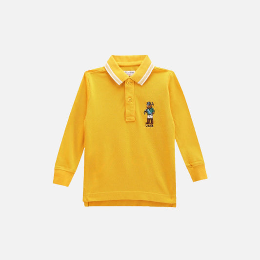 Boys Mascot Logo Cotton Polo Shirt