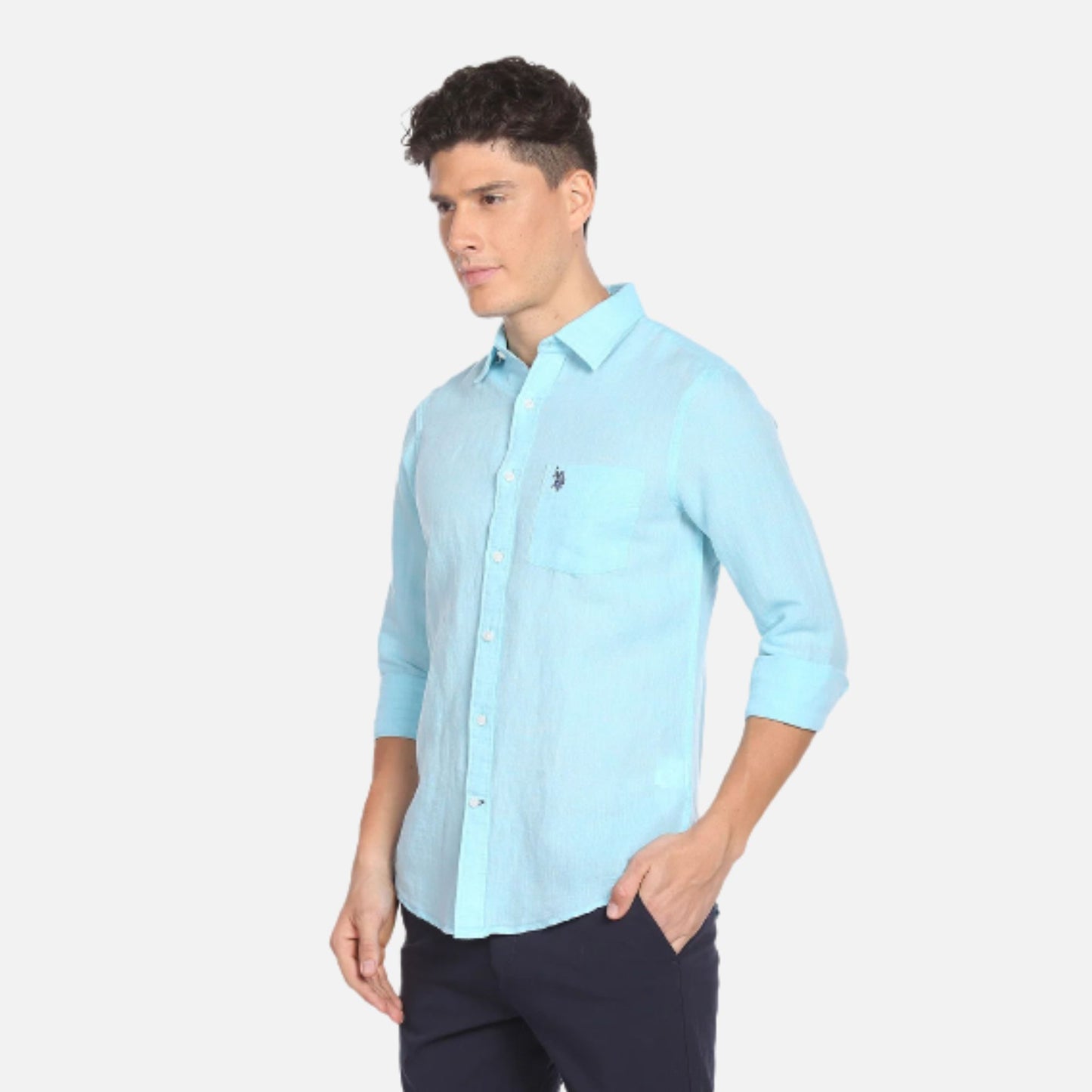 Linen Cotton Chambray Solid Shirt