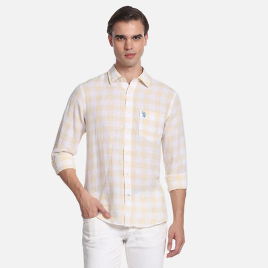 Outdoor Check Linen Cotton Shirt