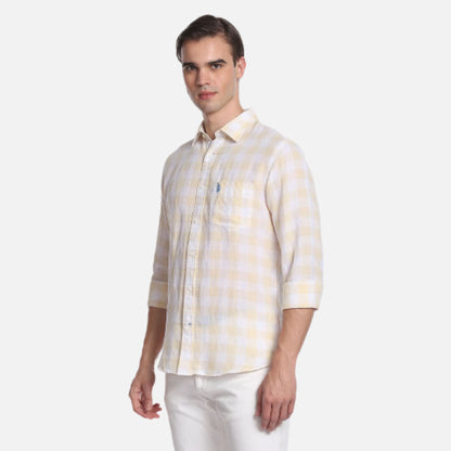 Outdoor Check Linen Cotton Shirt