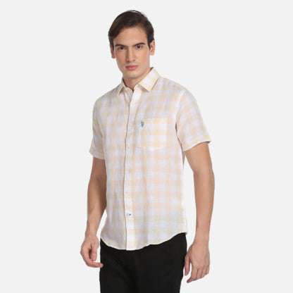 Outdoor Check Linen Cotton Shirt