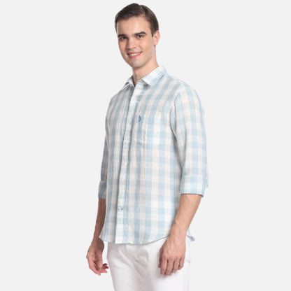 Outdoor Check Linen Cotton Shirt