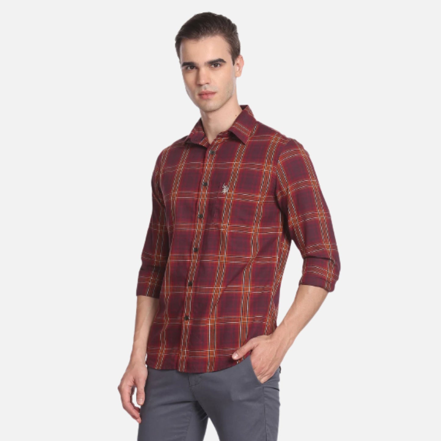 Tartan Check Twill Casual Shirt