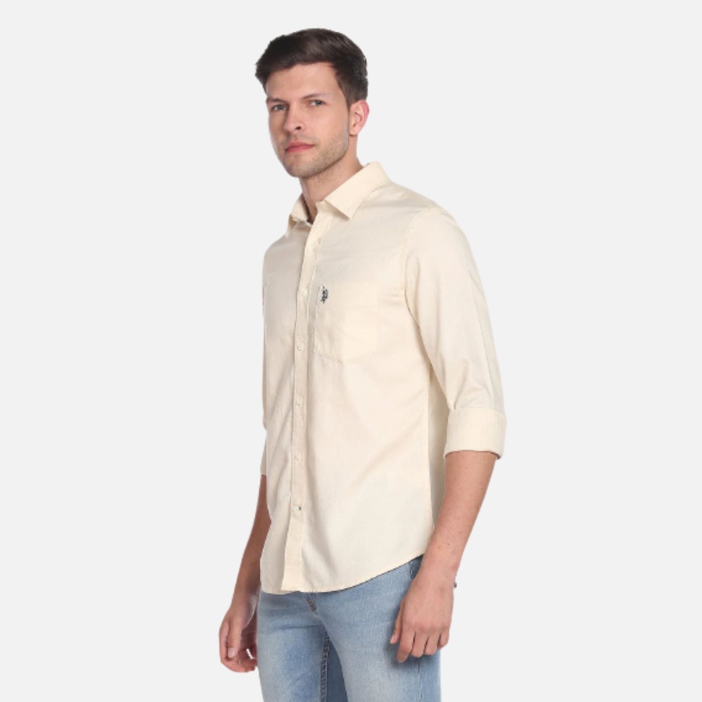 Birdseye Dobby Textured Solid Shirt