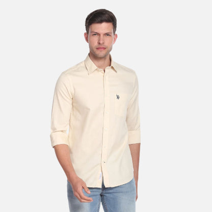 Birdseye Dobby Textured Solid Shirt