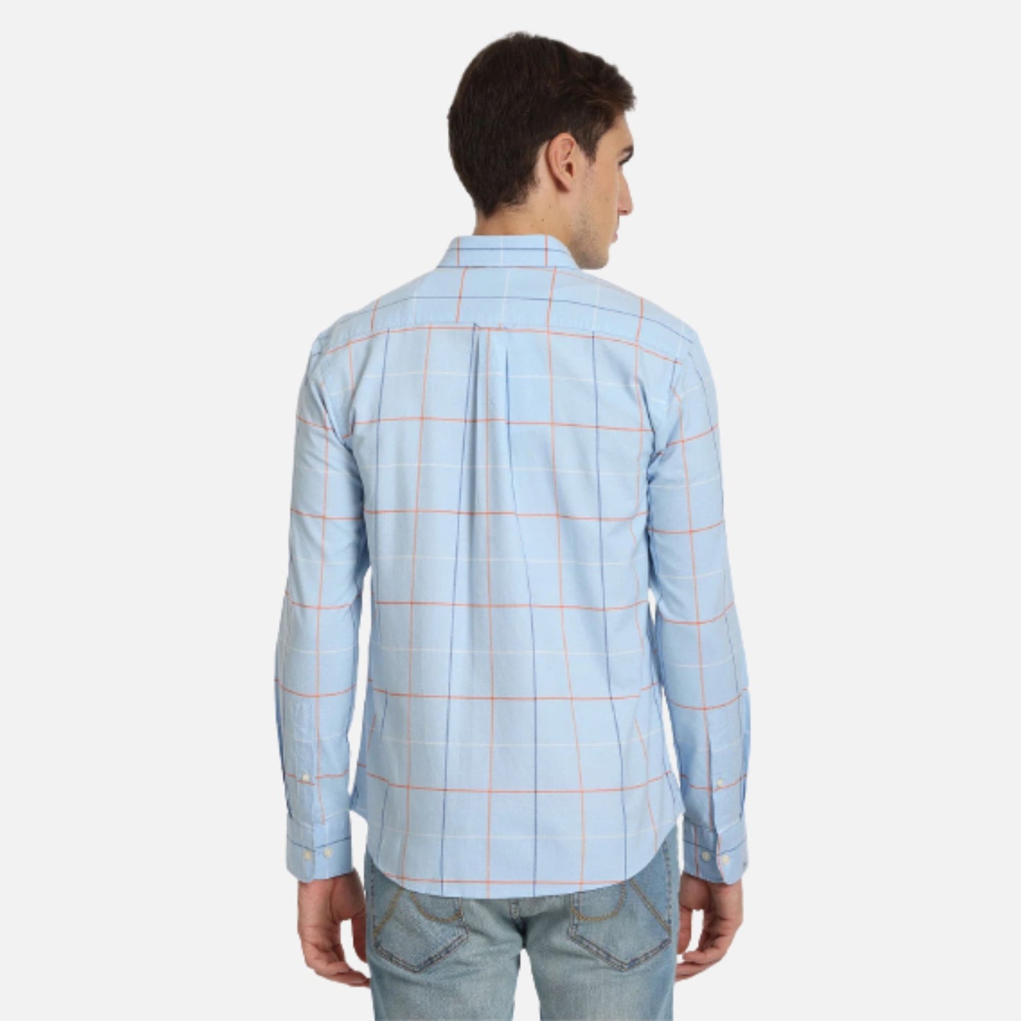 Windowpane Check Oxford Casual Shirt