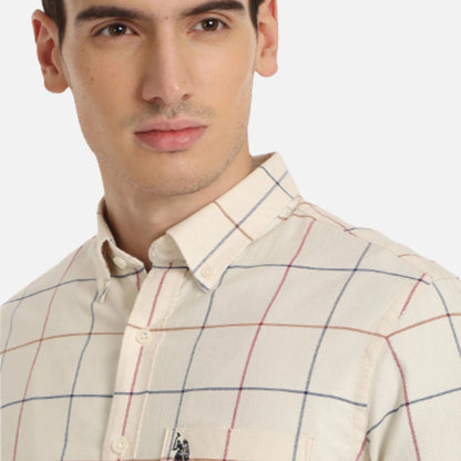 Windowpane Check Oxford Casual Shirt