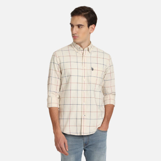 Windowpane Check Oxford Casual Shirt