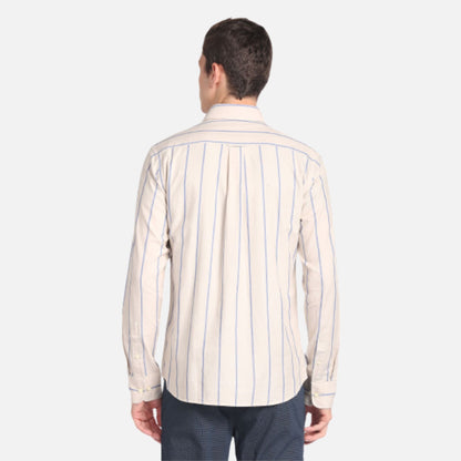 Cutaway Collar Vertical Stripe Shirt