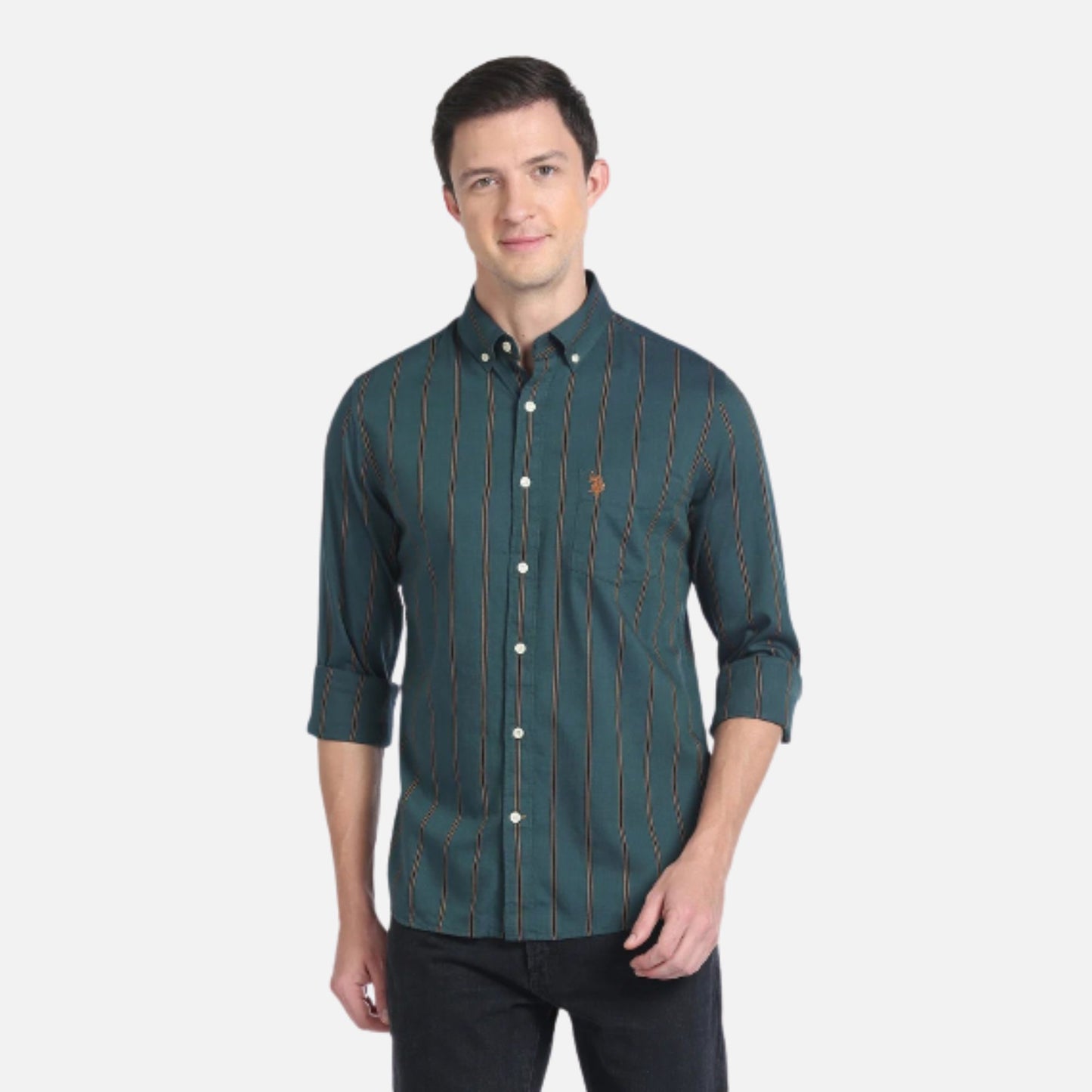 Vertical Stripe Cotton Shirt