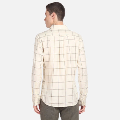 Cotton Twill Windowpane Shirt