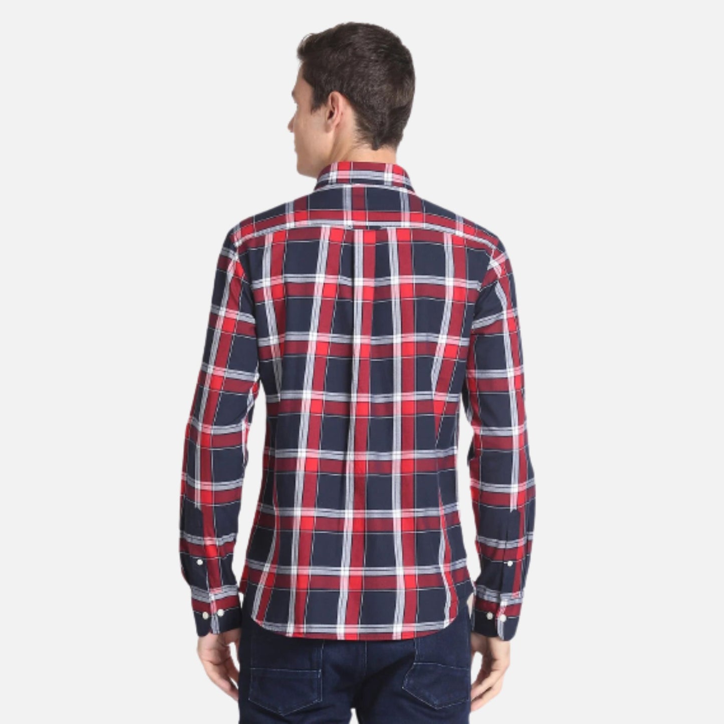 Tartan Check Button Down Collar Shirt