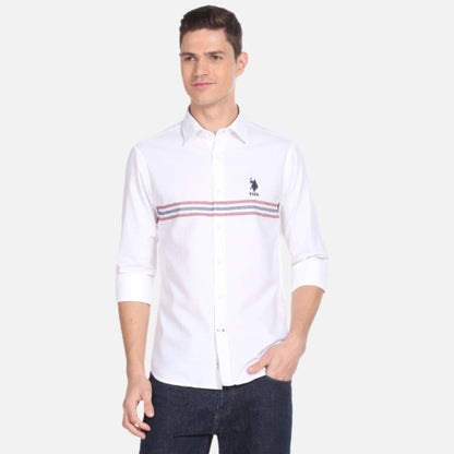 Horizontal Stripe Cotton Shirt