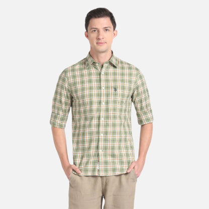 Cotton Melange Tartan Twill Shirt