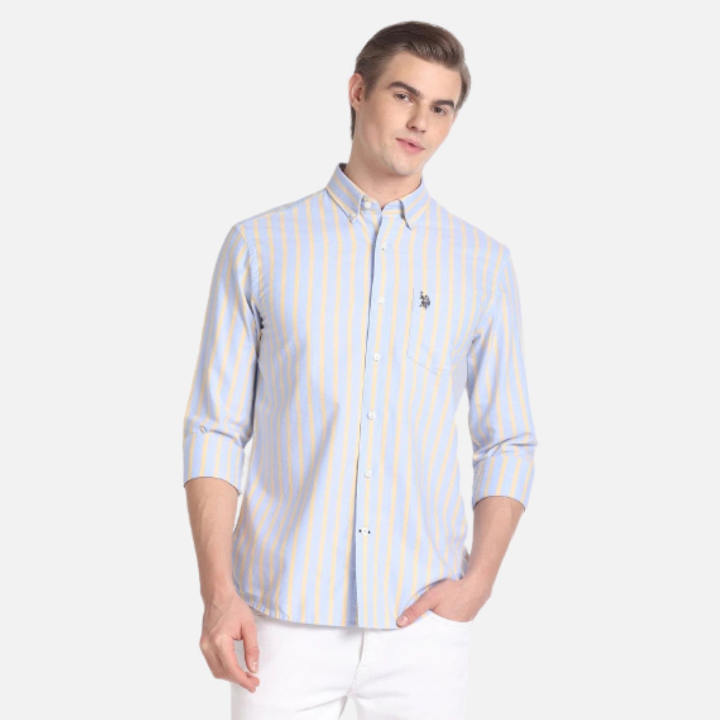 Vertical Stripe Cotton Shirt