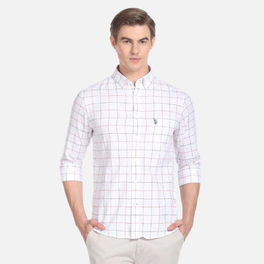 Windowpane Check Cotton Shirt