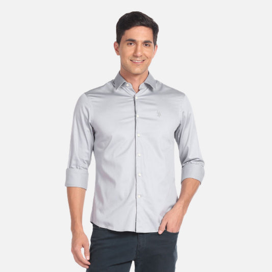 Cutaway Collar Solid Shirt