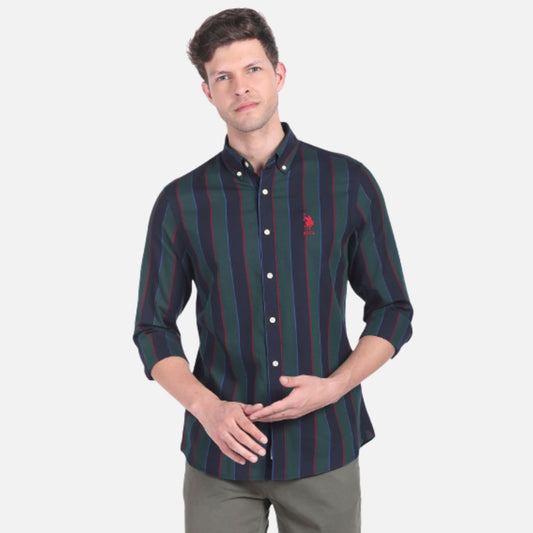 Vertical Stripe Twill Shirt