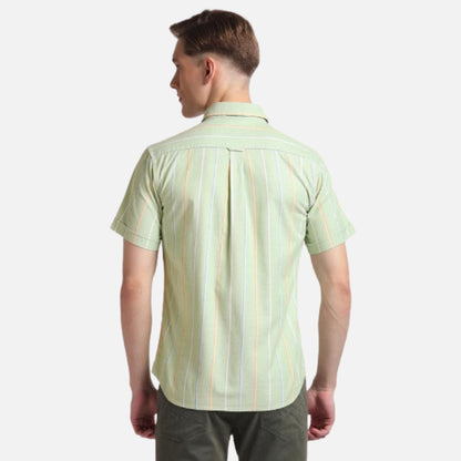 Cotton Stretch Vertical Stripe Shirt