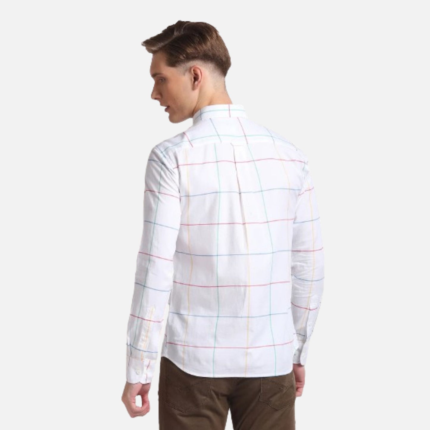 Premium Cotton Windowpane Check Shirt