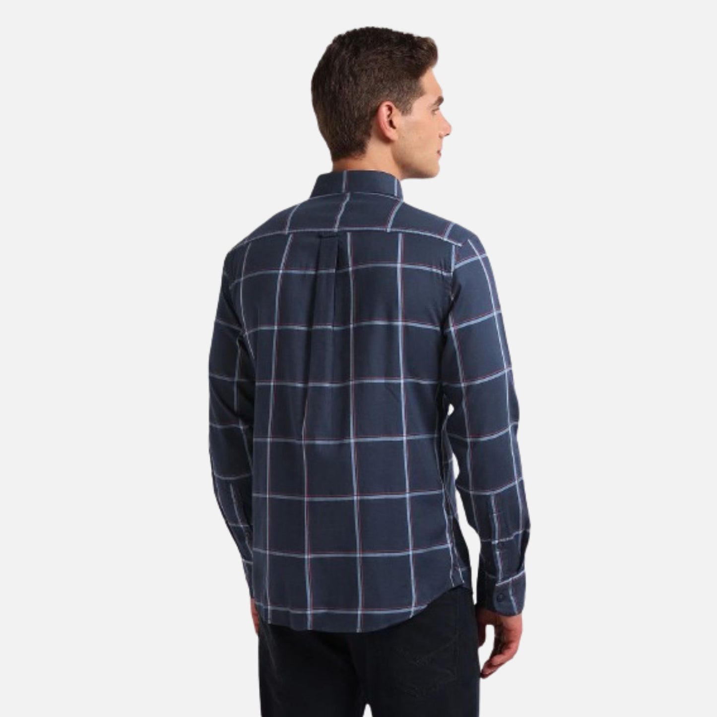 Windowpane Check Twill Shirt