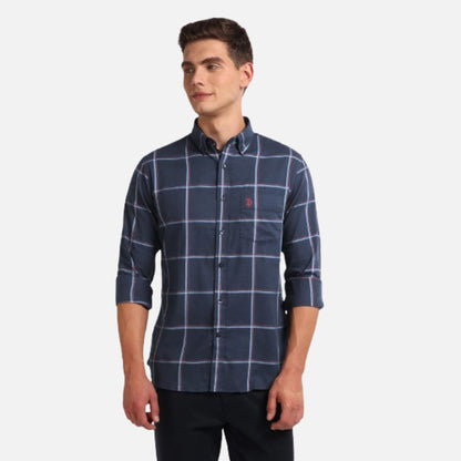 Windowpane Check Twill Shirt