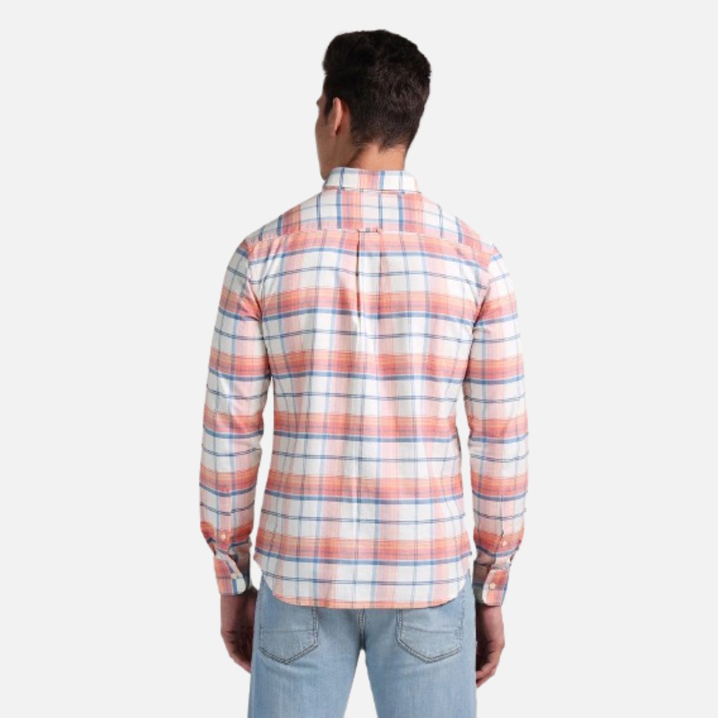 Button Down Collar Checked Shirt