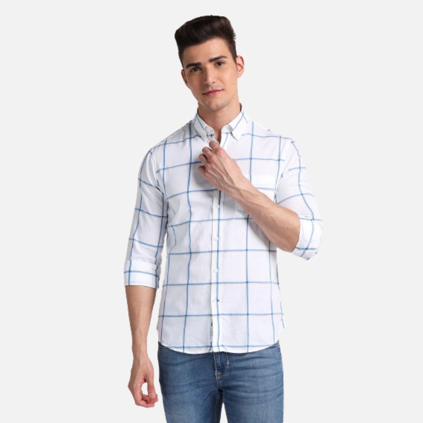 Windowpane Check Dobby Shirt