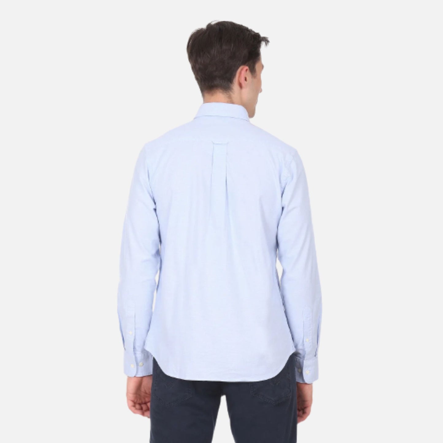 Spread Collar Solid Casual Shirt