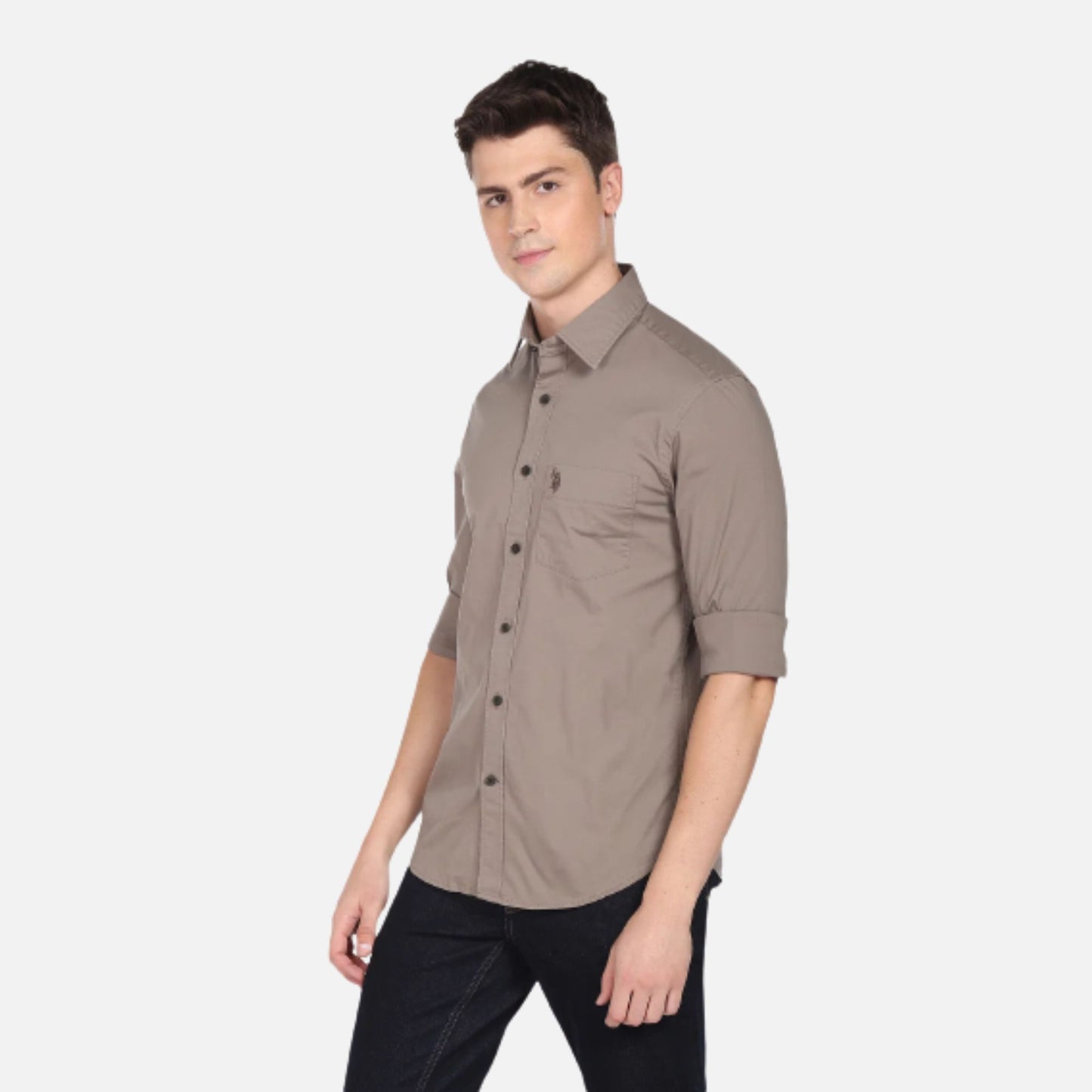 Slim Fit Solid Casual Shirt