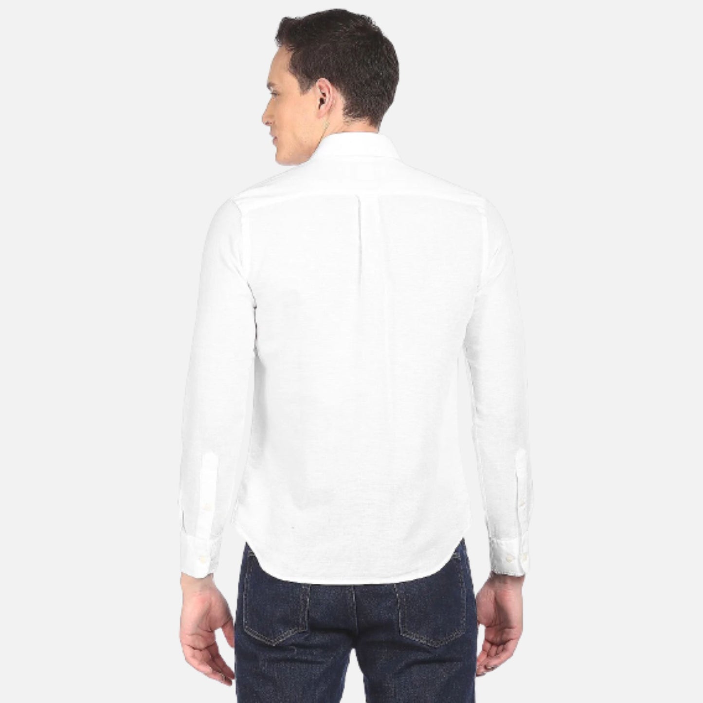 White Patch Pocket Solid Shirt