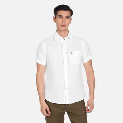 Short Sleeve Solid Casual Shirt