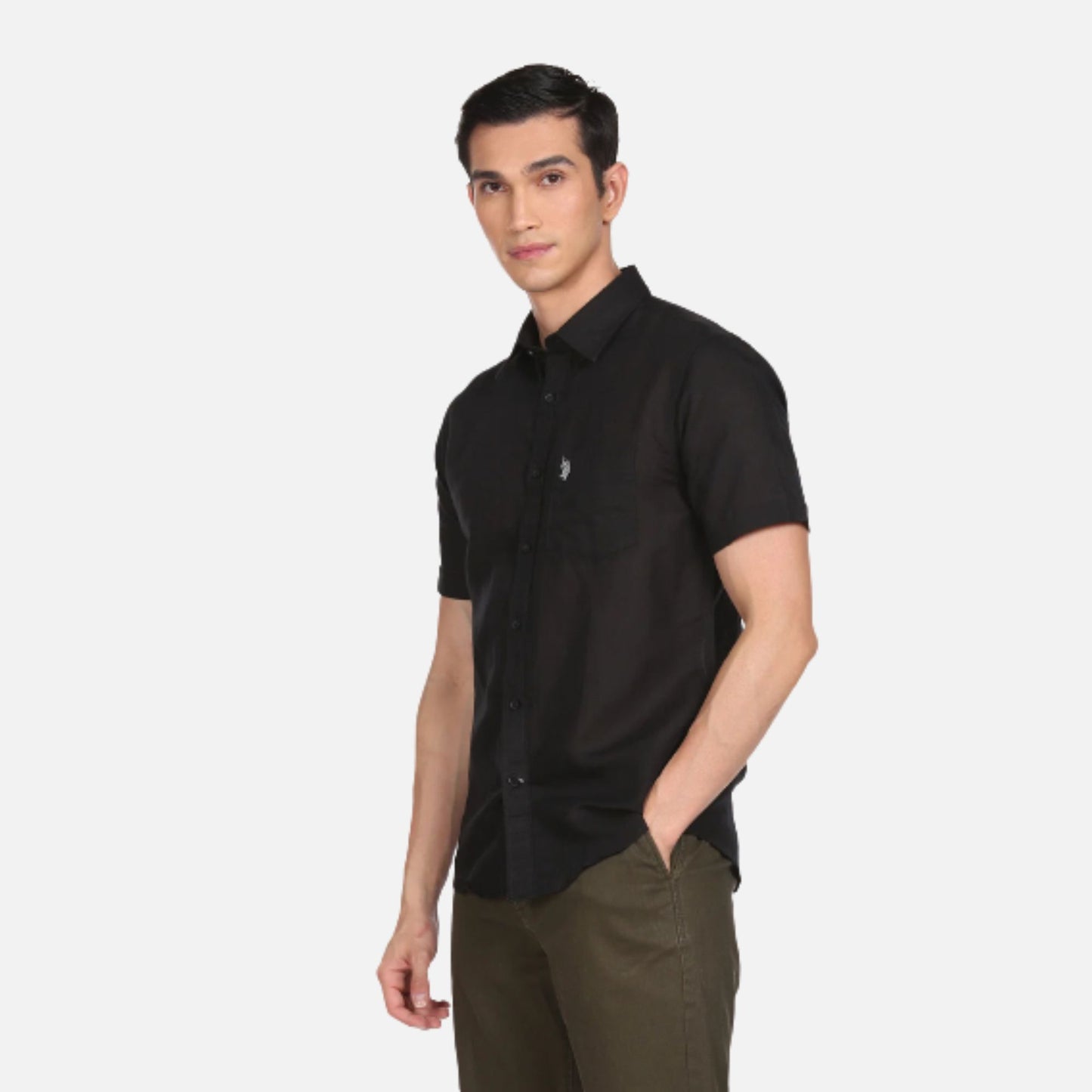 Chest Pocket Solid Casual Shirt