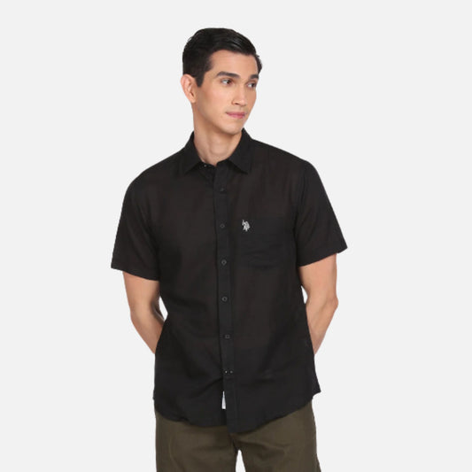 Chest Pocket Solid Casual Shirt