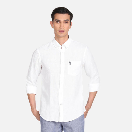 Button Down Collar Linen Shirt