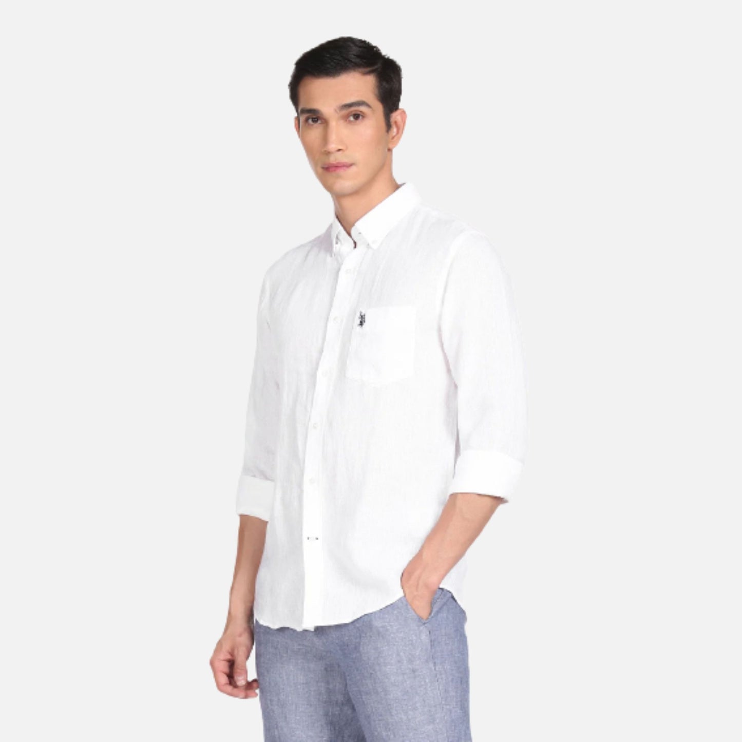 Button Down Collar Linen Shirt