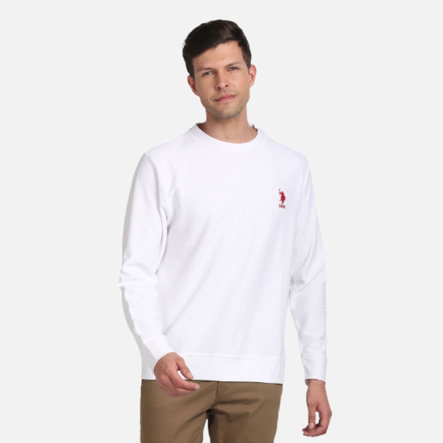 Crew Neck Solid Sweatshirt