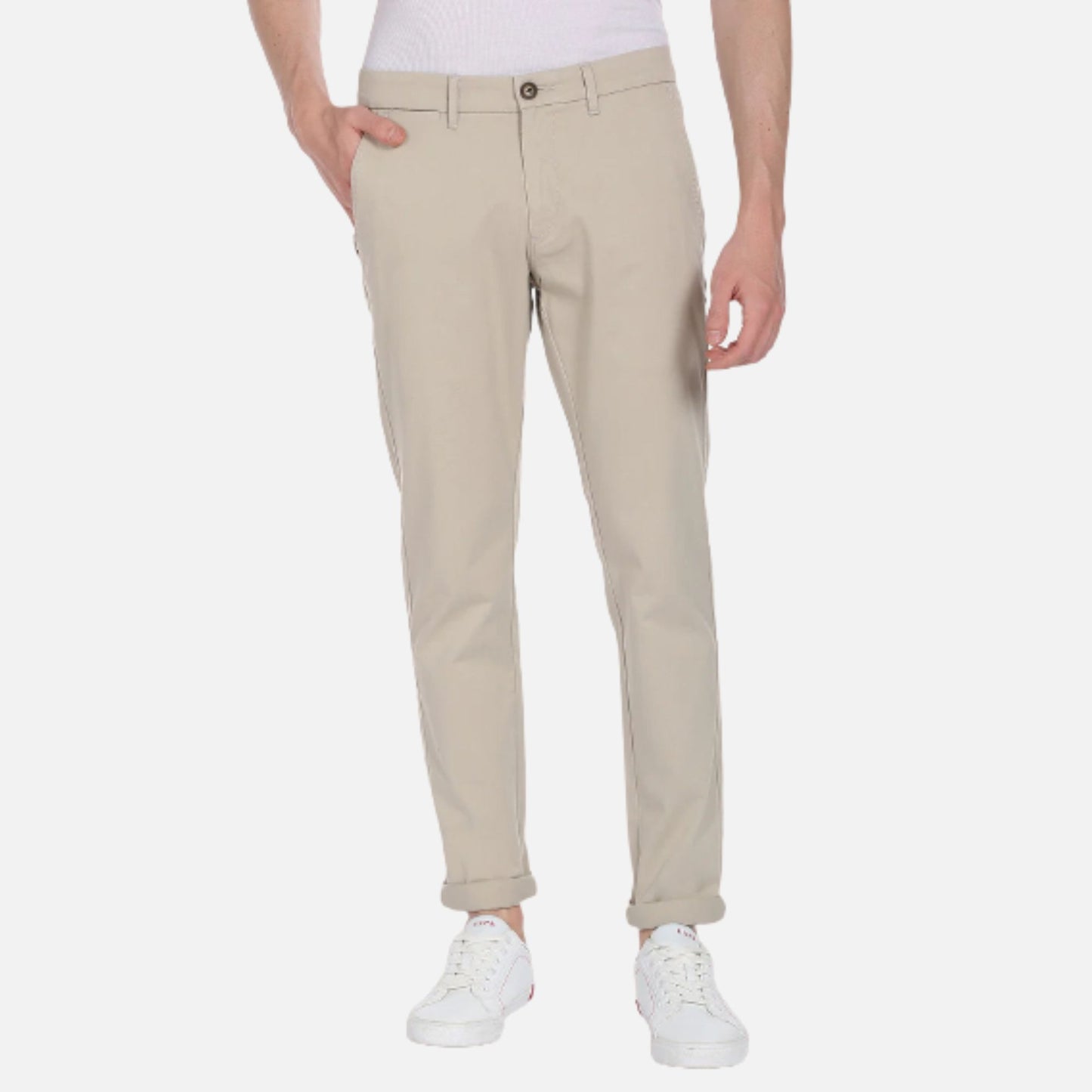 Austin Trim Fit Solid Casual Trousers