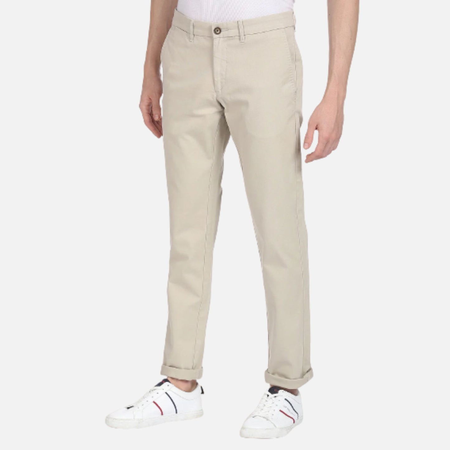 Slim Fit Solid Casual Trousers