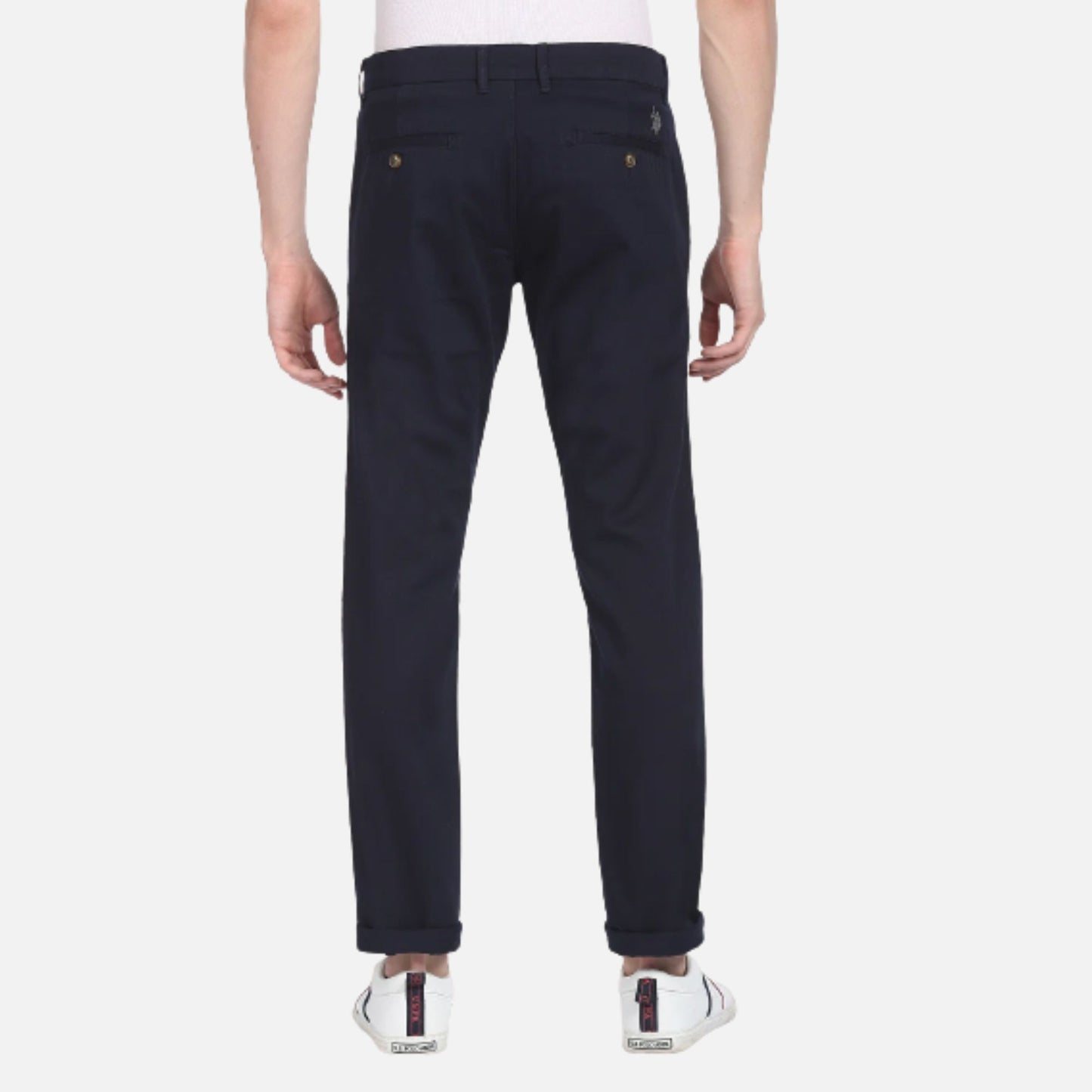 Solid Twill Casual Trousers