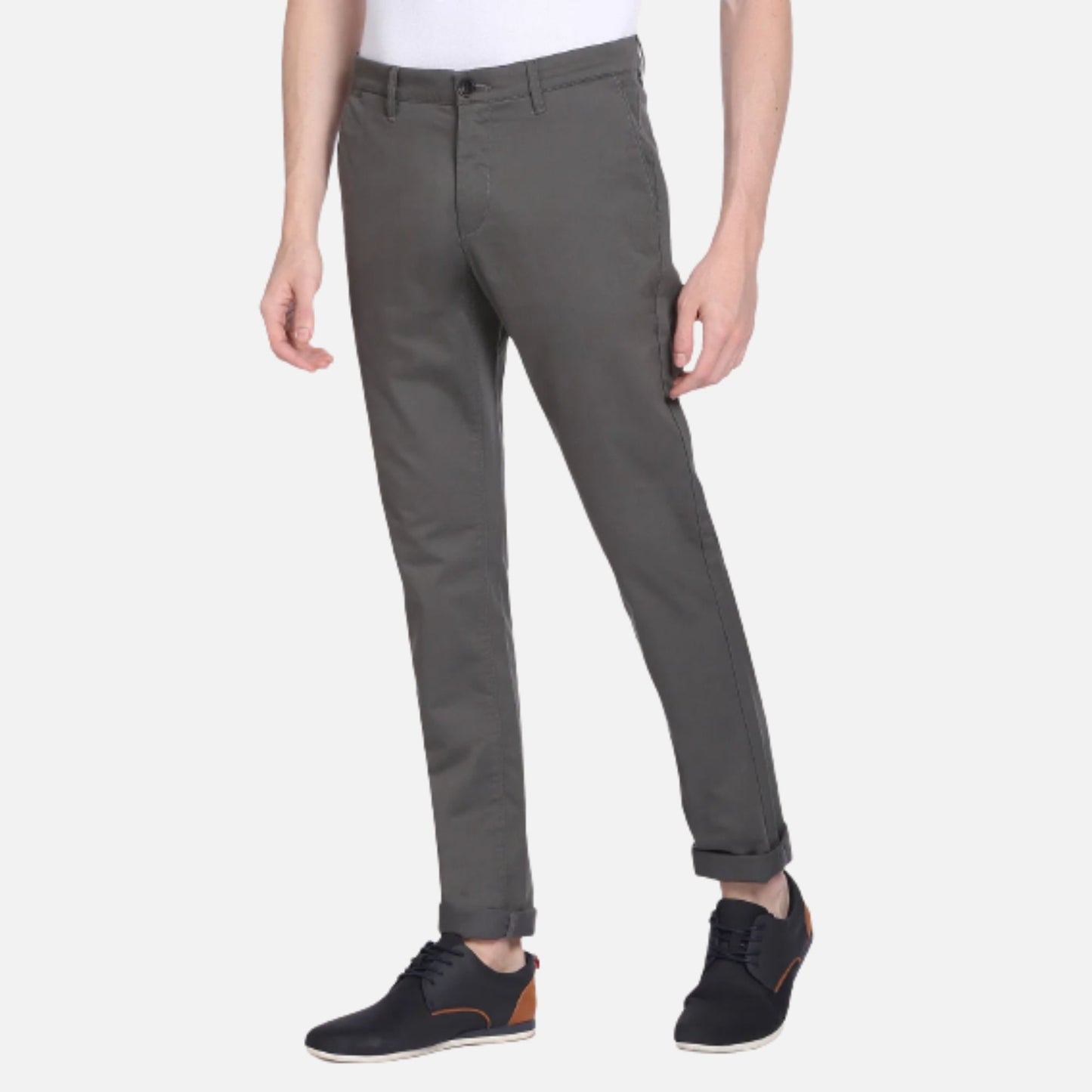 Mid Rise Solid Casual Trousers