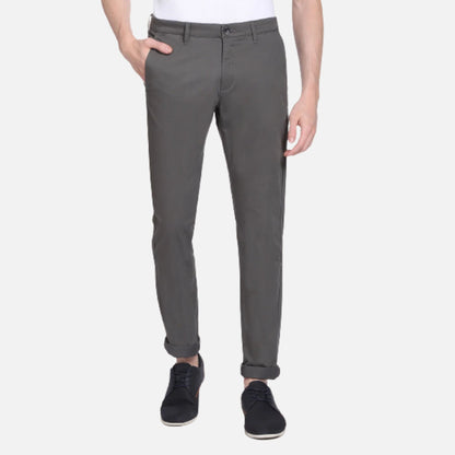 Mid Rise Solid Casual Trousers