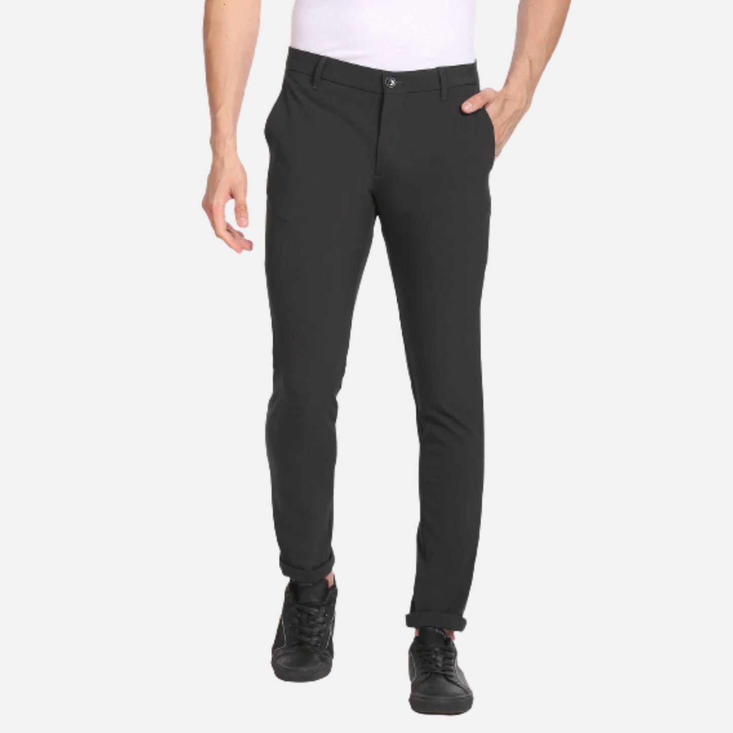 Austin Trim Fit Textured Casual Trousers