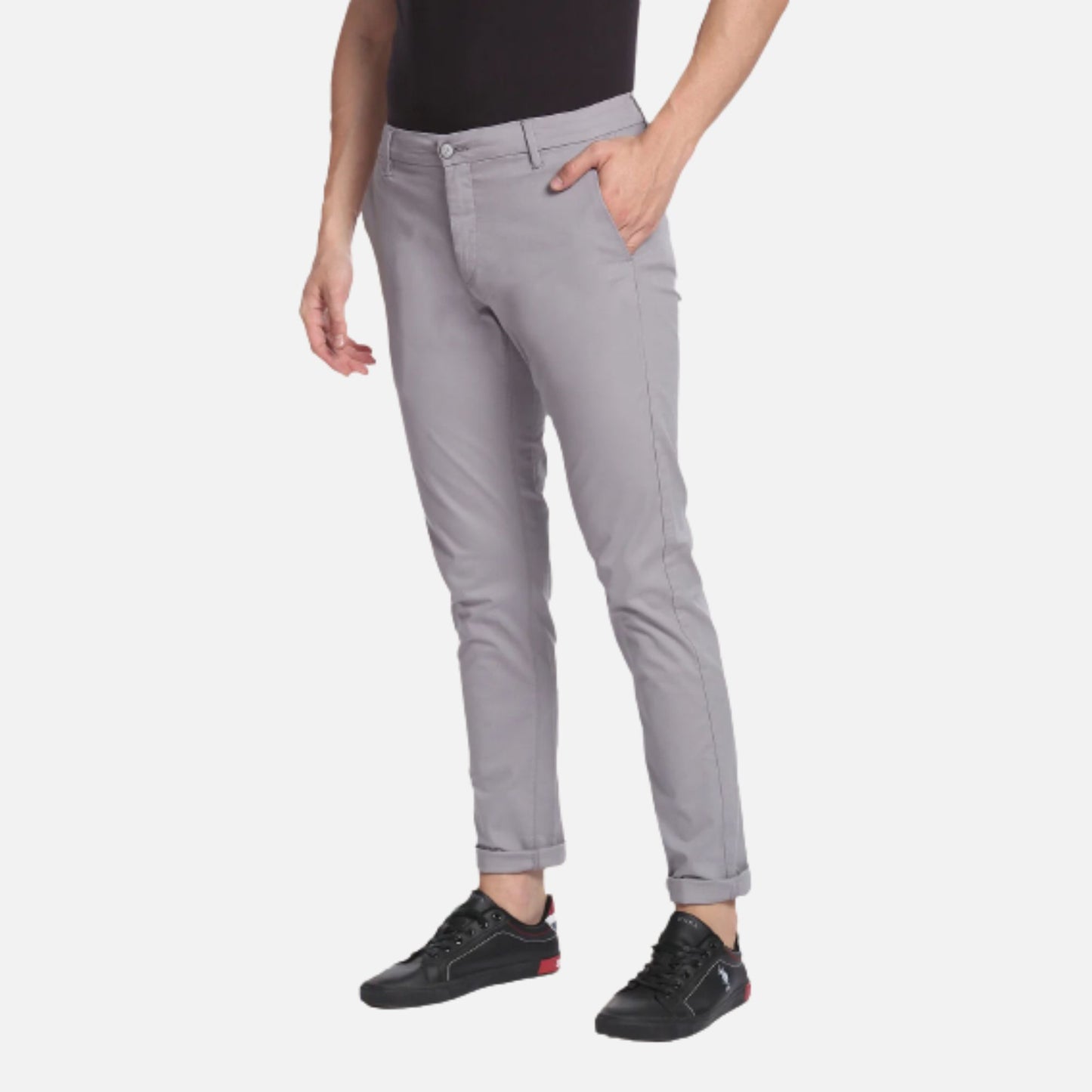 Twill Textured Casual Trousers